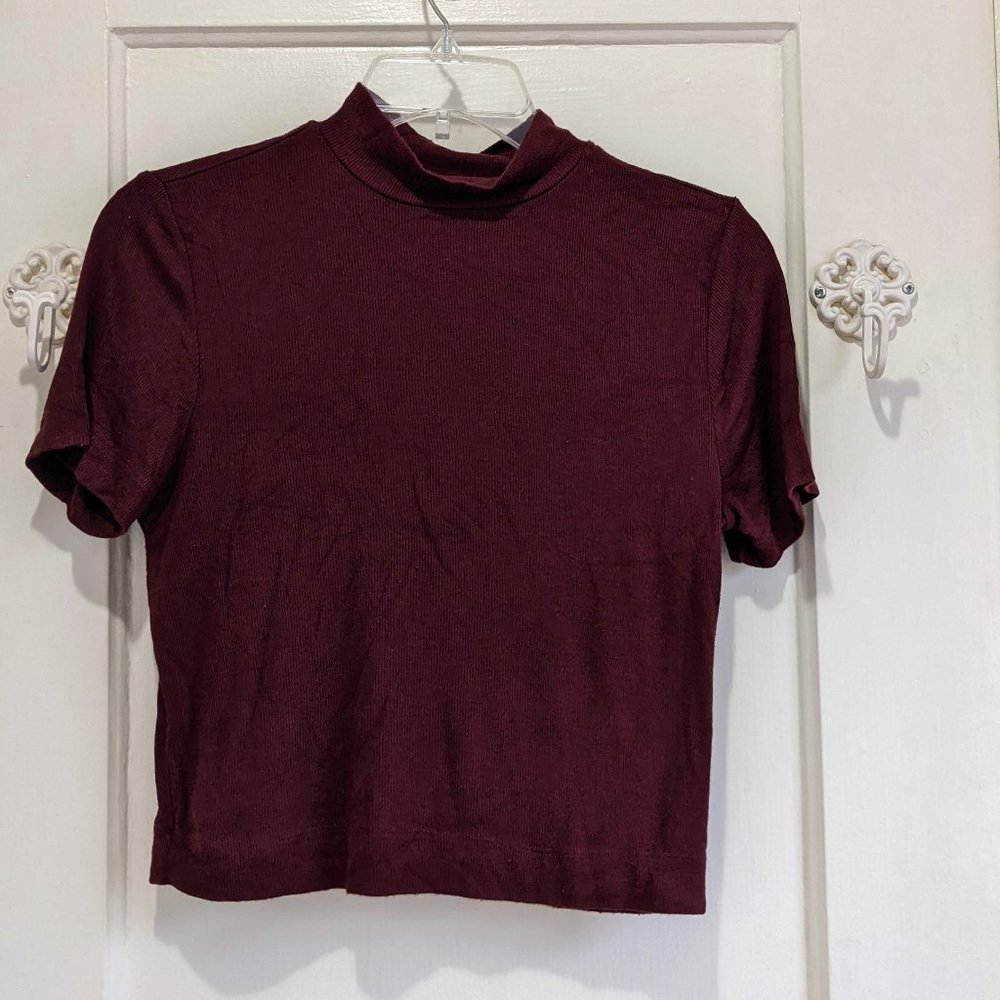 Aritzia Babaton Gonzalo T-shirt in Sz M Burgundy